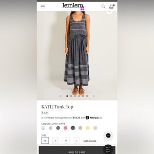 NWT LEMLEM SET - Tank top & shorts - Mari Navy - Anthropologie